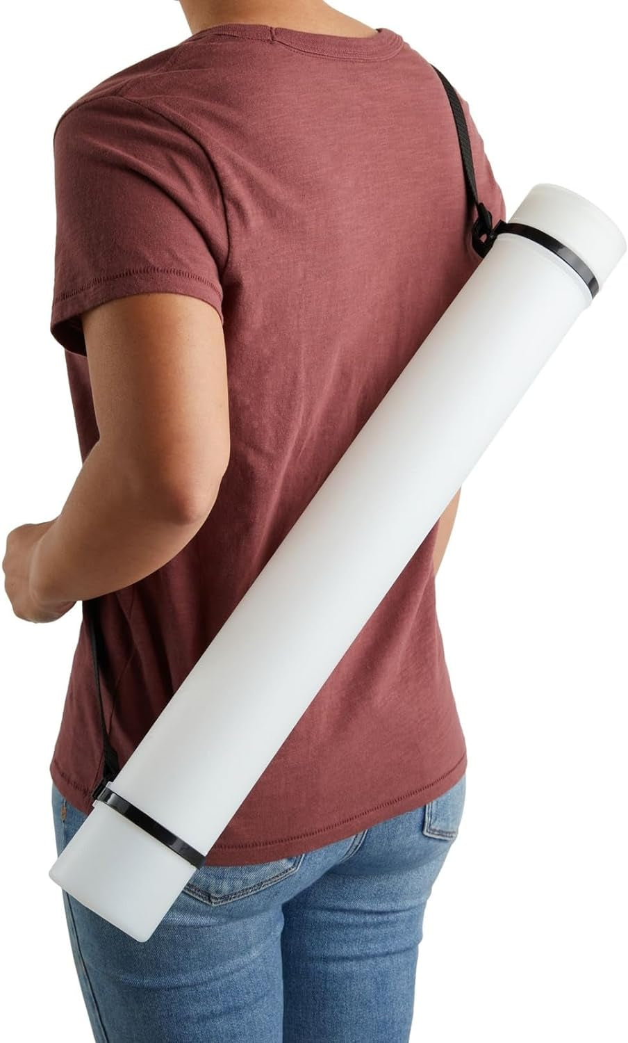 Expandable Poster Tube with Strap for Posters, Documents, Artwork, Blueprint Storage, Carrying Case for Architects, Teachers, Students, Artists (White, 24 to 40 Inches)