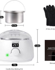 Wax Melter for Candle Making,Candle Melting Pot,Candle Wax Melter,Multifunctional Wax Melting Tool with LED Temperature Display （White）