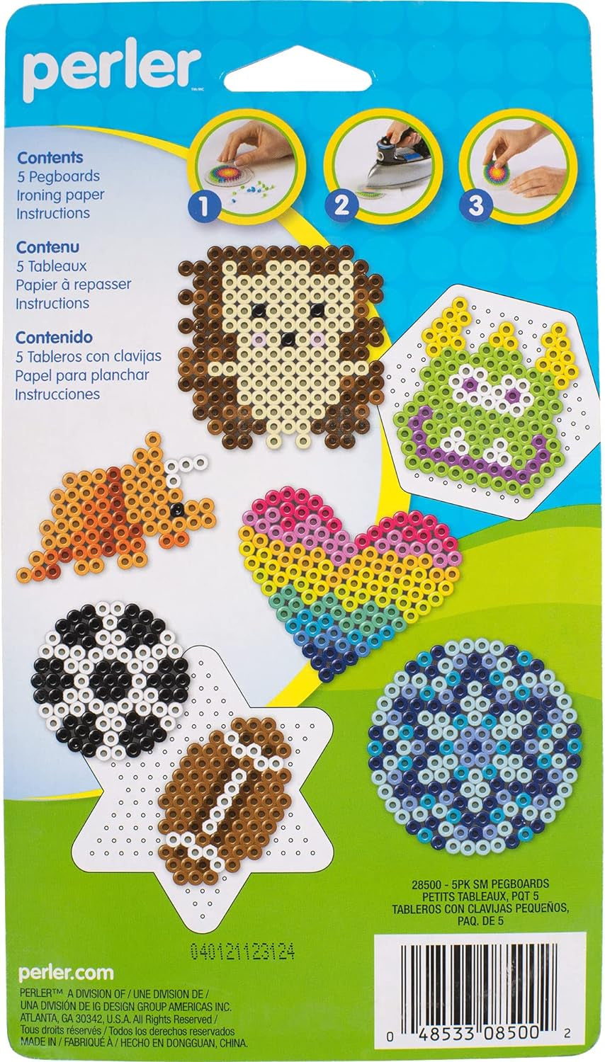 Beads Small Fun Shaped Pegboards-5 Count ( Packaging May Vary )