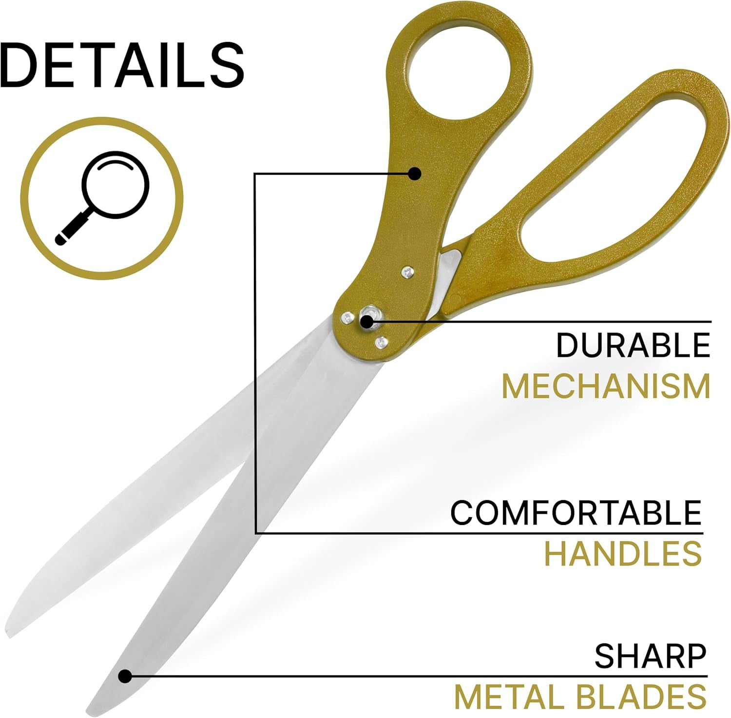 25" Gold Scissors for Grand Opening – Large Heavy Duty Scissors 25 Inch Giant Scissors for Ribbon Cutting Ceremony Gold Giants Ribbon Cutting Scissors for Special Events Inaugurations and Ceremonies