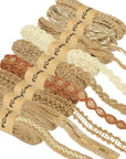 9 Rolls Jute Ribbons Lace Craft Ribbon 18 Meters for Crafts Wraping Gifts Party Holiday and Rustic Wedding Decorations