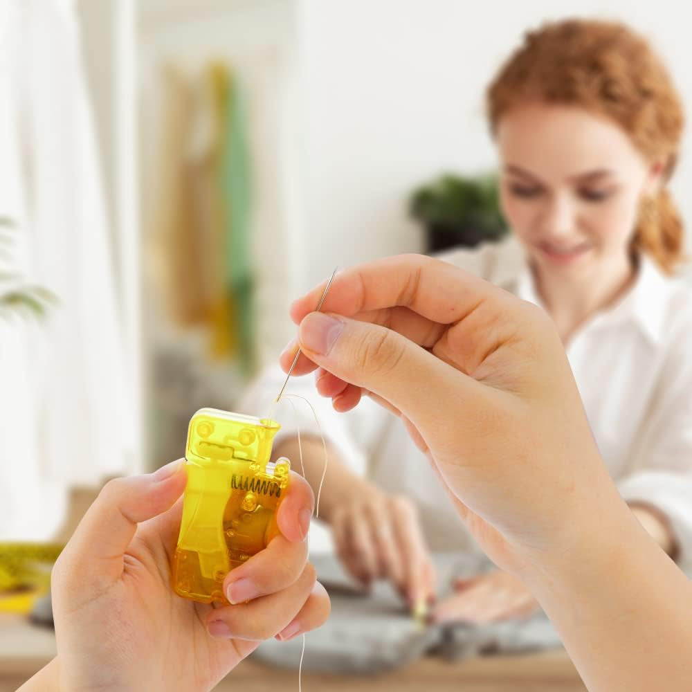 5 Pcs Automatic Needle Threader Easy Needle Threader Tool Self-Thread Guide Plastic Sewing Accessories Sewing Needle Device for Hand Stitching and Sewing Machine Quick Needle Threading