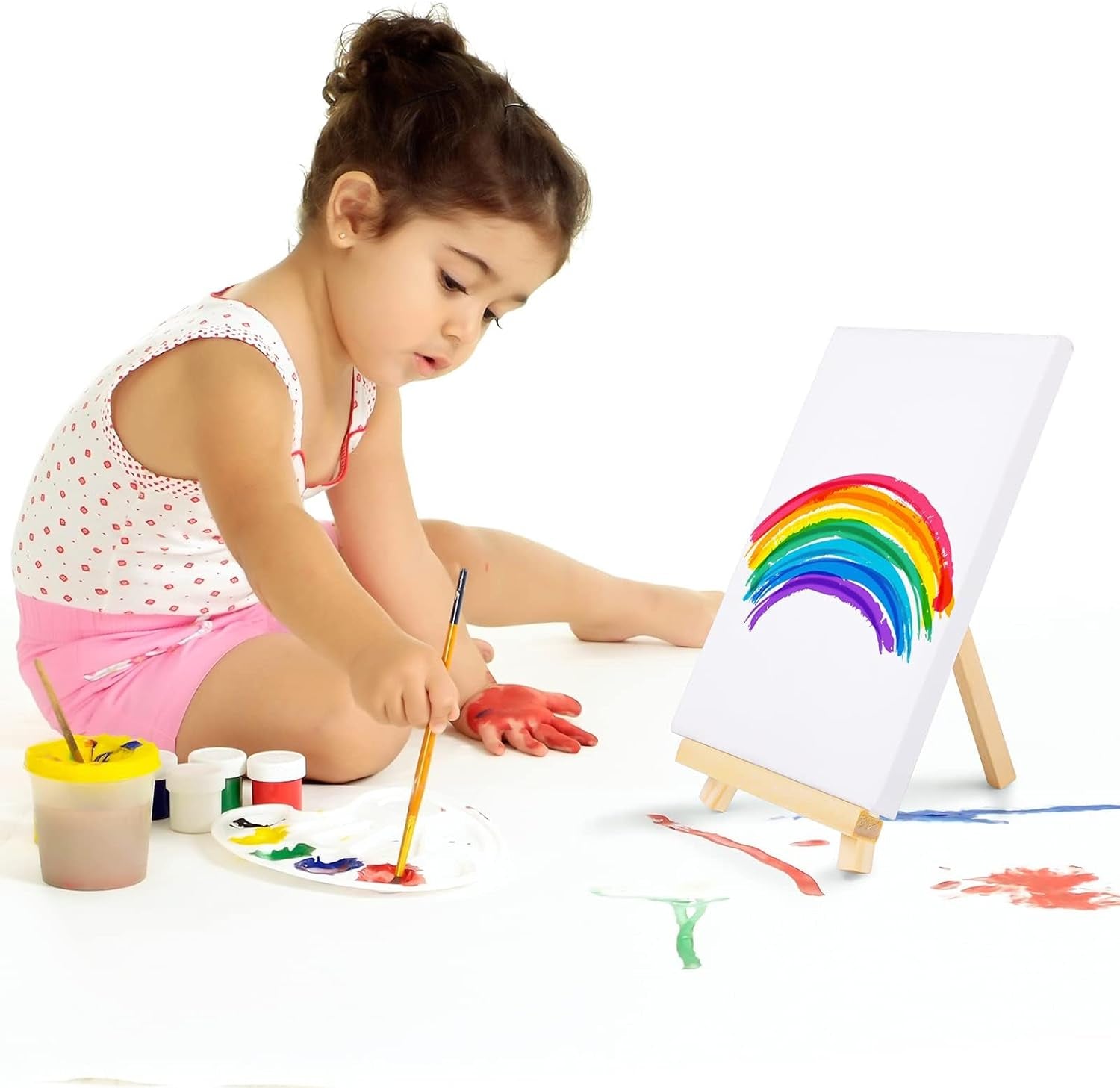 12 Pack Table Top Easels for Painting, 9.5 Inch Painting Easel Natural Wooden Canvas Stand Foldable A-Shaped Frame Wood Display Canvases Easels Set for Adults Artist Students