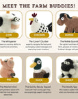 Needle Felting Kit, Farm Animals, Felting Kit for Beginners Adult, Felting Supplies Included - White Mini Felting Pad, Soft Felting Wool, 4 Felting Needles and Clear English Instructions