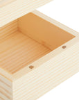 6 Pack Unfinished Wooden Boxes with Hinged Lids, Pinewood Magnetic Wood Box for Crafts, Jewelry Storage (3.5 X 3.5 X 2 In)
