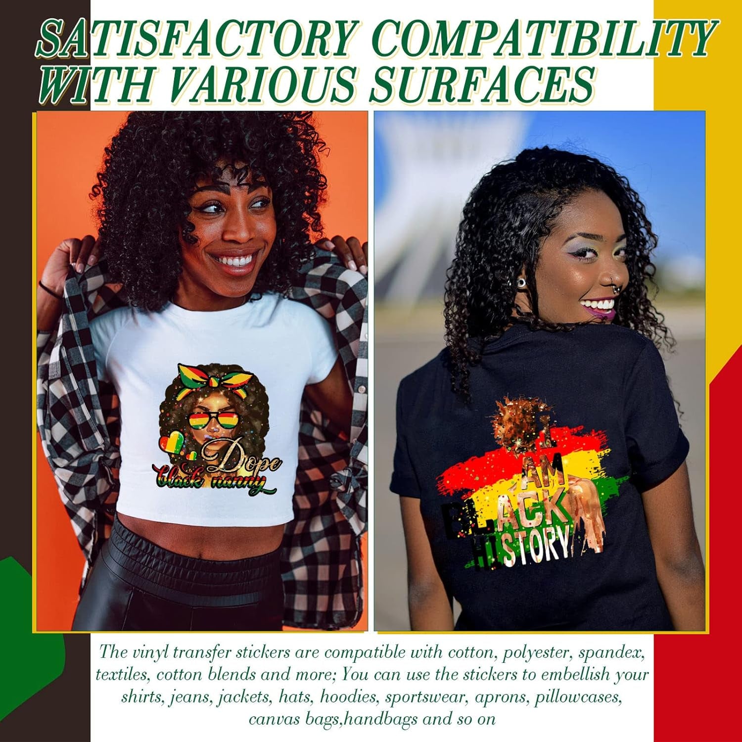 54 Pcs Juneteenth Iron on Transfer Black History Month Heat Vinyl Decals Black Girls Decals HTV Vinyl Heat Transfer Patches Black Women Men for Clothes Bag DIY Decorations