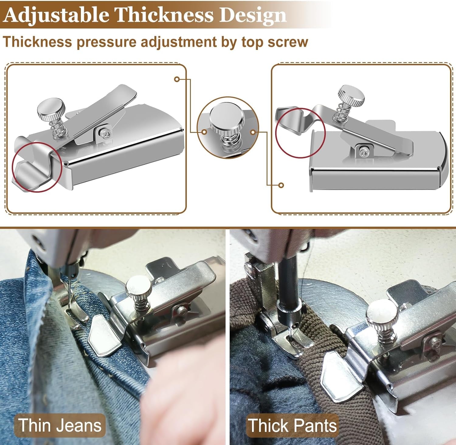 Sewing Rolled Hemmer Foot Set 8 Pcs (3/4/5/6/7/8/9/10 MM), 1 Pcs Sewing Magnetic Seam Guide, Rolled Hem Hammer Foot, Sewing Machine Tools &amp; Accessories, Universal Sewing Machine Screws (3 Pcs)