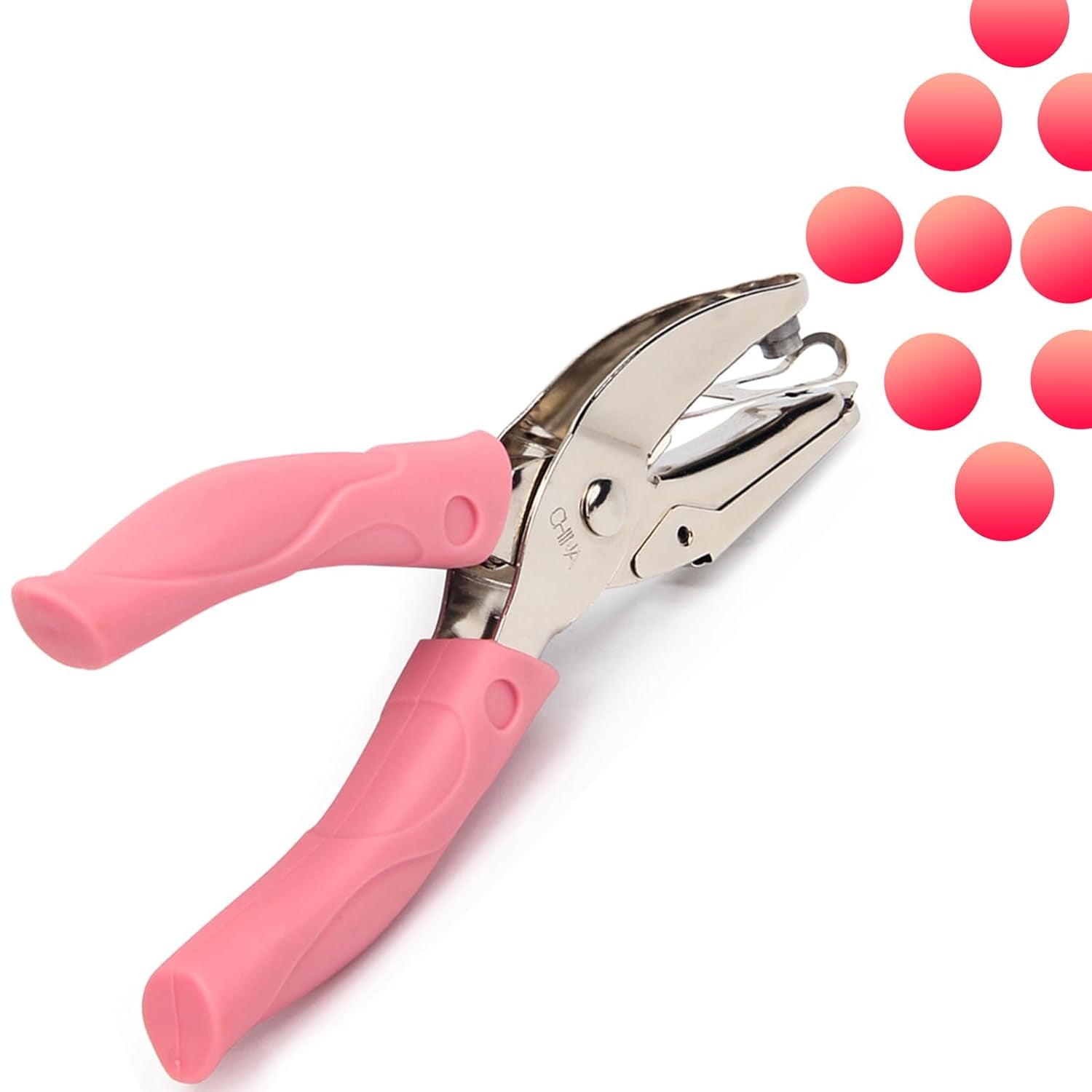 Circle Handheld Hole Paper Punch,  Heart Hole Punch + Star Hole Punch 1/4 Inch Metal Single Hole Paper Punch, with Soft-Handled for Tags Clothing Ticket