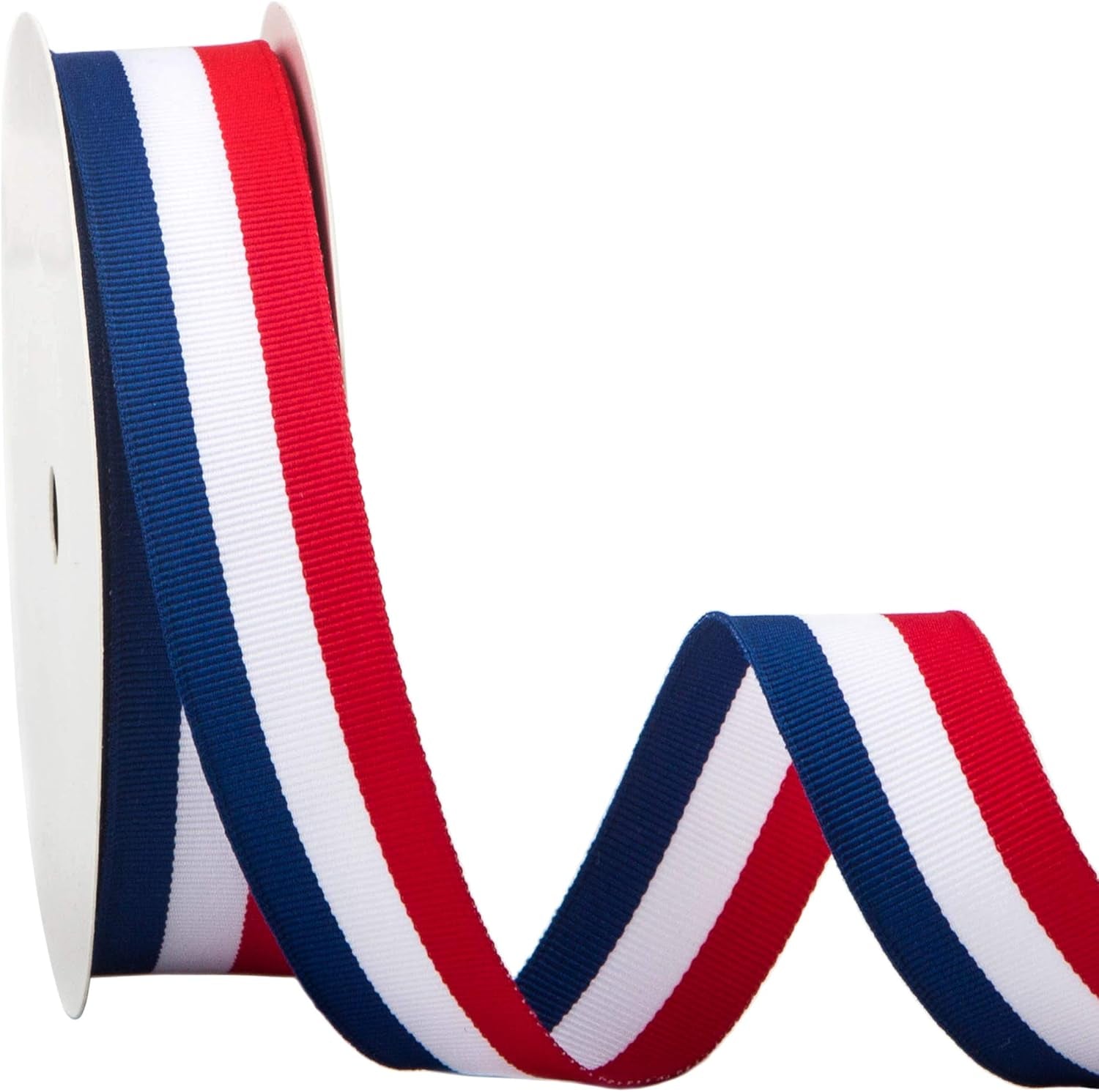 Red/White/Blue Striped Grosgrain Ribbon,3/8-Inch X10-Yard,Use for Gift Wrapping,Party Decoration,All Crafting and Sewing