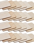 40Pcs Unfinished Laser Engraving Carving Blank Wood Pieces for Painting, Coasters, DIY Arts Craft Project, Staining and Decorations