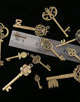 Vintage Skeleton Keys Set, Filigree Steampunk Keys, Antique Bronze Keys Charms Pendants, Different Style
