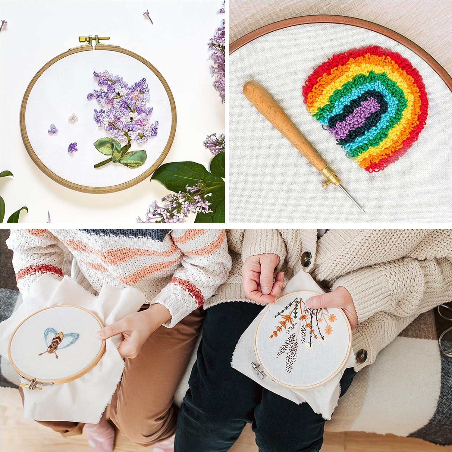 12 PCS White Embroidery Fabric, Pre-Cut Natural Cotton Embroidery Cloth Fabric, 4 Sizes Embroidery Cloth Squares for Embroidery Garment Craft (5.9 to 11.8Inch)