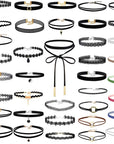 50Pcs Black Choker Necklaces Set for Ladies and Women