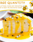 100 Pieces Tiny Resin Bees Ornaments Decor 0.98 Inch, 0.74 Inch, 0.55 Inch Tiny Bees for Crafts Flatback Bee Shaped Embellishments Bee Charms Bees for Wreath Party Home Decoration (Bee)
