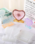 3 Pieces Resin Photo Frame Molds Heart Rectangle Shape Silicone Picture Mold for Casting, DIY Personalized Epoxy Photo Frame Mold for Crafts Table Home Decor