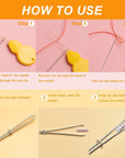 Needle Threaders for Hand Sewing,25 Pcs Needle Threaders Kit,Include Fish Type Easy Threader/Gourd Shaped Sewing Needle Threader/Thumb Shaped Threaders/Seam Rippers/Sewing Tweezers/Thimble/Scissor Etc