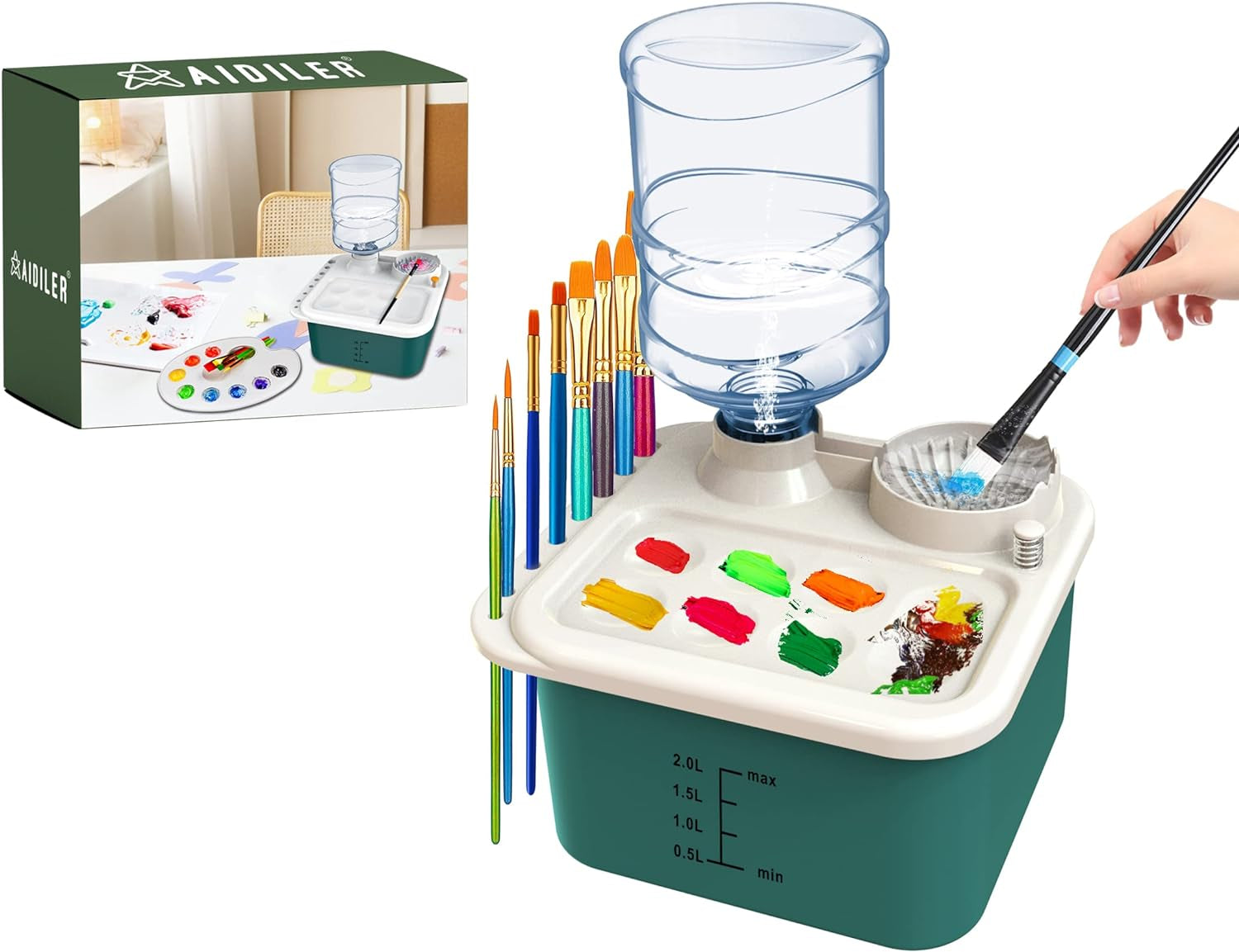 Brush Rinser, Paint Brush Cleaner Art Supplies, Water Cycle Rinser, Paint Brush Rinser for Acrylic, Watercolor and Water-Based Paints
