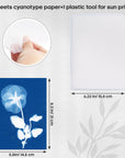 60 Sheets Sun Print Paper Cyanotype Paper Kit, A5 Sun Art Paper with 1 Plastic Tool for Sun Printing, Light Sensitive Solar Photography Paper for Kids DIY Crafts (5.8X 8.3 Inch)