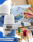 Pebeo Drawing Gum Made in France - Masking Fluid for Watercolor Painting and Various Art Projects - Bundled with  Applicator Brush Set