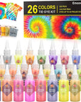 DIY Tie Dye Kit,  26 Colors Fabric Dye Art Set with Rubber Bands, Gloves, Spoon, Funnel, Apron, and Table Covers-Great for Craft Arts Fabric Textile Party Handmade Project.