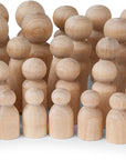 Natural Unfinished Wooden Peg Doll Bodies, Quality People Shapes, Great for Arts and Crafts, Birch and Maple Wood Turnings, Artist Set of 40 in 5 Different Shapes and Sizes