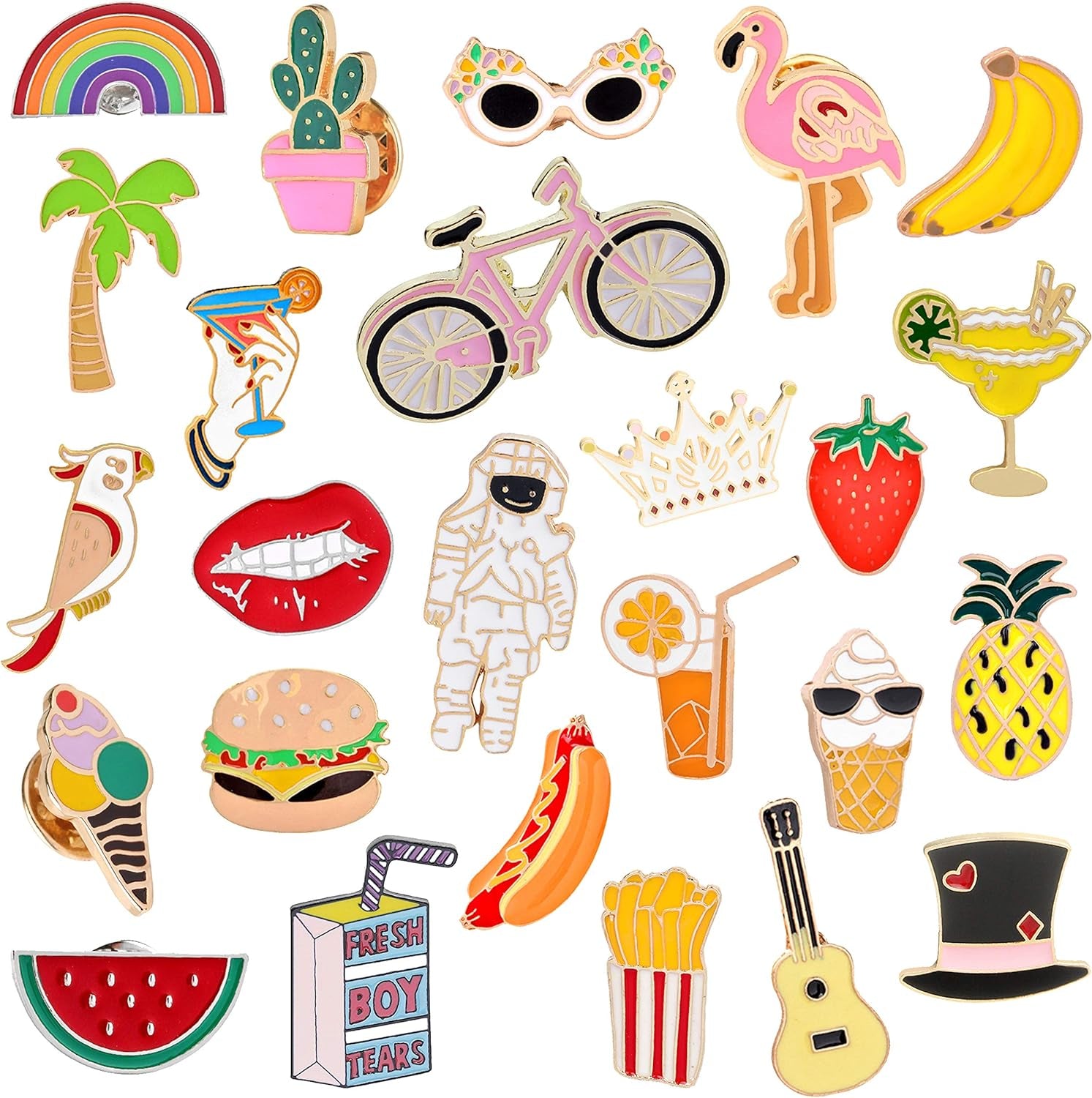 25 Pieces Cute Enamel Lapel Pin Set Cartoon Brooch Pin Badges Brooch Pins for Clothing Bags Jackets Accessories Supplies DIY Crafts
