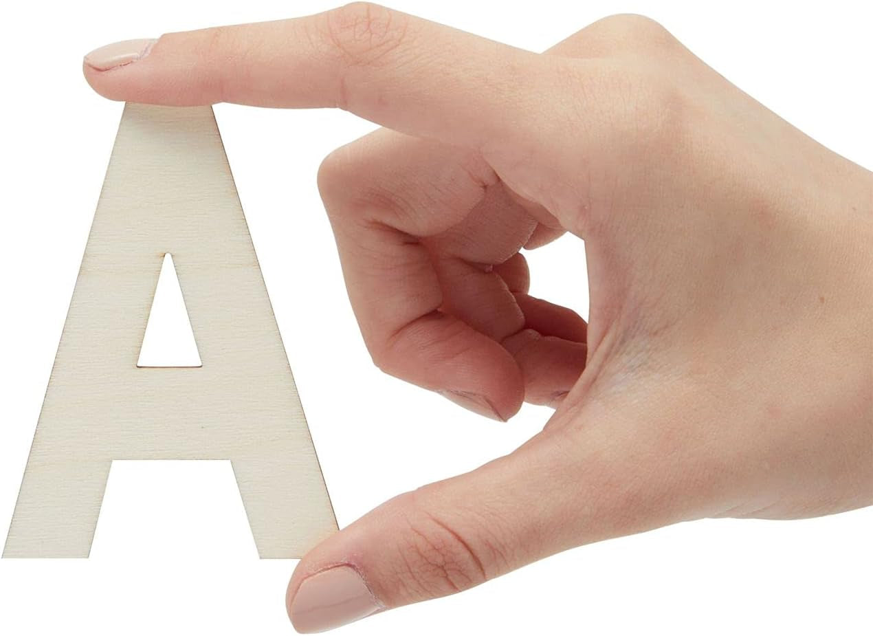 Unfinished Wooden Letters, Symbols, Storage Tray, 3 Inch Alphabet (112 Pieces)