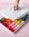 Gouache Paint Set, 56 Colors X 30Ml Unique Jelly Cup Design in a Carrying Case, Gouache Opaque Watercolor Painting Perfect Art Supplies for Artists, Students, and Kids