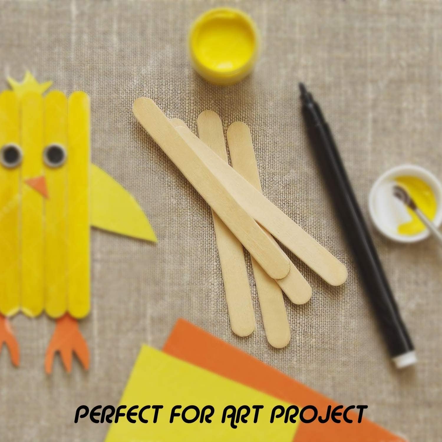 1000Pcs Popsicle Sticks, Natural Wooden Food Grade Craft Sticks, 4-1/2 Inch Great Bulk Ice Cream Sticks for Craft Project, Home Decoration
