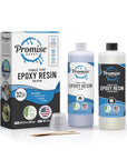 Table Top Epoxy Resin Kit That Self Levels, 32Oz High Gloss Craft Food Safe Epoxy Kit (16Oz Resin+16Oz Hardener) with Mixing Sticks and Cups, Best for DIY, Crafts, Beginners
