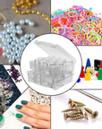Bead Organizer Box, Diamond Painting Art Storage Box, Diamond Painting Art Accessories Bead Storage Containers 14 Slots Clear Embroidery Bead Storage Organizer Container with Lids for Beads (2 Pack)