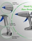 Full Size Hot Glue Gun,  120W&80W Glue Guns Dual Temp Large Industry Glue Gun, Corded Detachable Cord Use Stand-Up Base Anti-Drip Hot Melt Glue Gun with 12 Glue Sticks for Art DIY Craft Repair