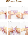 Bow Maker for Ribbon for Wreaths, Wooden Ribbon Bow Maker Tool for Christmas Bows, Hair Bows, Creating Gift Bows, Party Decorations, Corsages, Various Crafts(With Instructions)