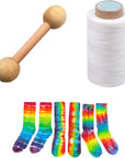 Sinew Puller Tool for Tie Dye with Winding Sinew for DIY Tie Dye Sinew Pulling Device 250M Waxed Thread, White