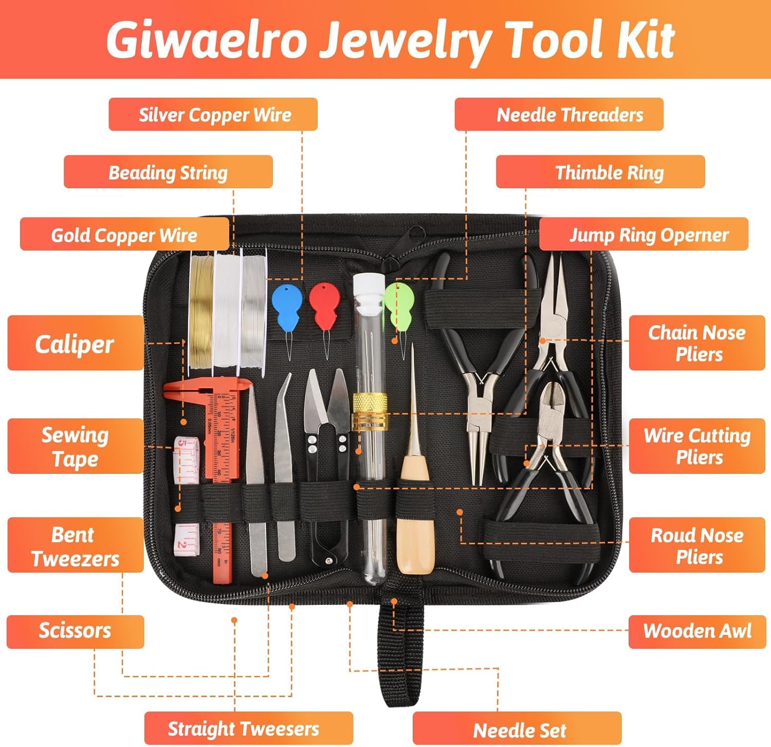 Jewelry Making Kit for Adults, Jewelry Making Supplies with Jewelry Making Tools, Jewelry Pliers, Jewelry Wires, Findings, Necklace Chains, Magnifier and Storage Bag