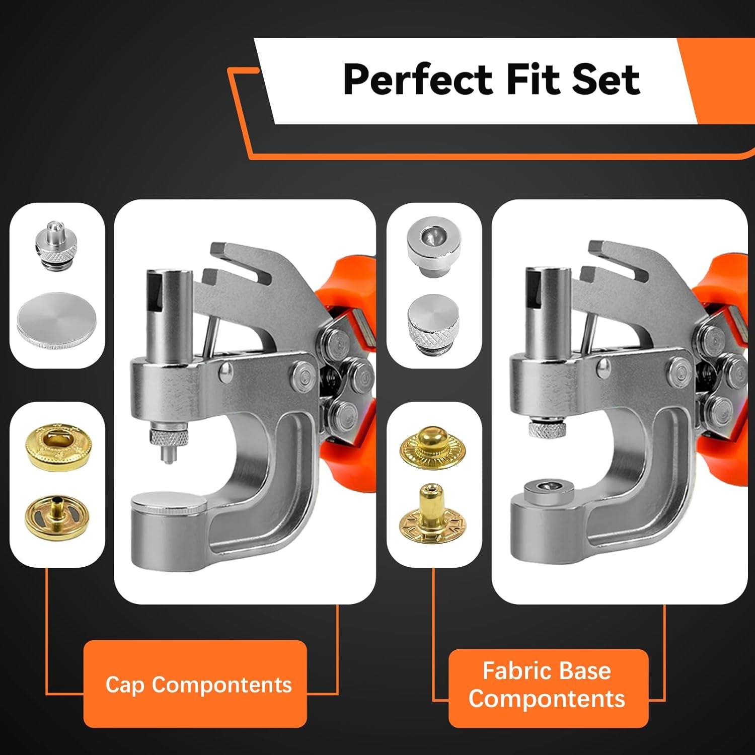 Leather Snaps and Fasteners Kit, Snap Button Kit Snaps Press Pliers and 15Mm Metal Leather Buttons, 40Sets 4Colors Leather Snaps for Fabric, Clothes, Jackets, Purse, Belts, Bags, Leather Snaps