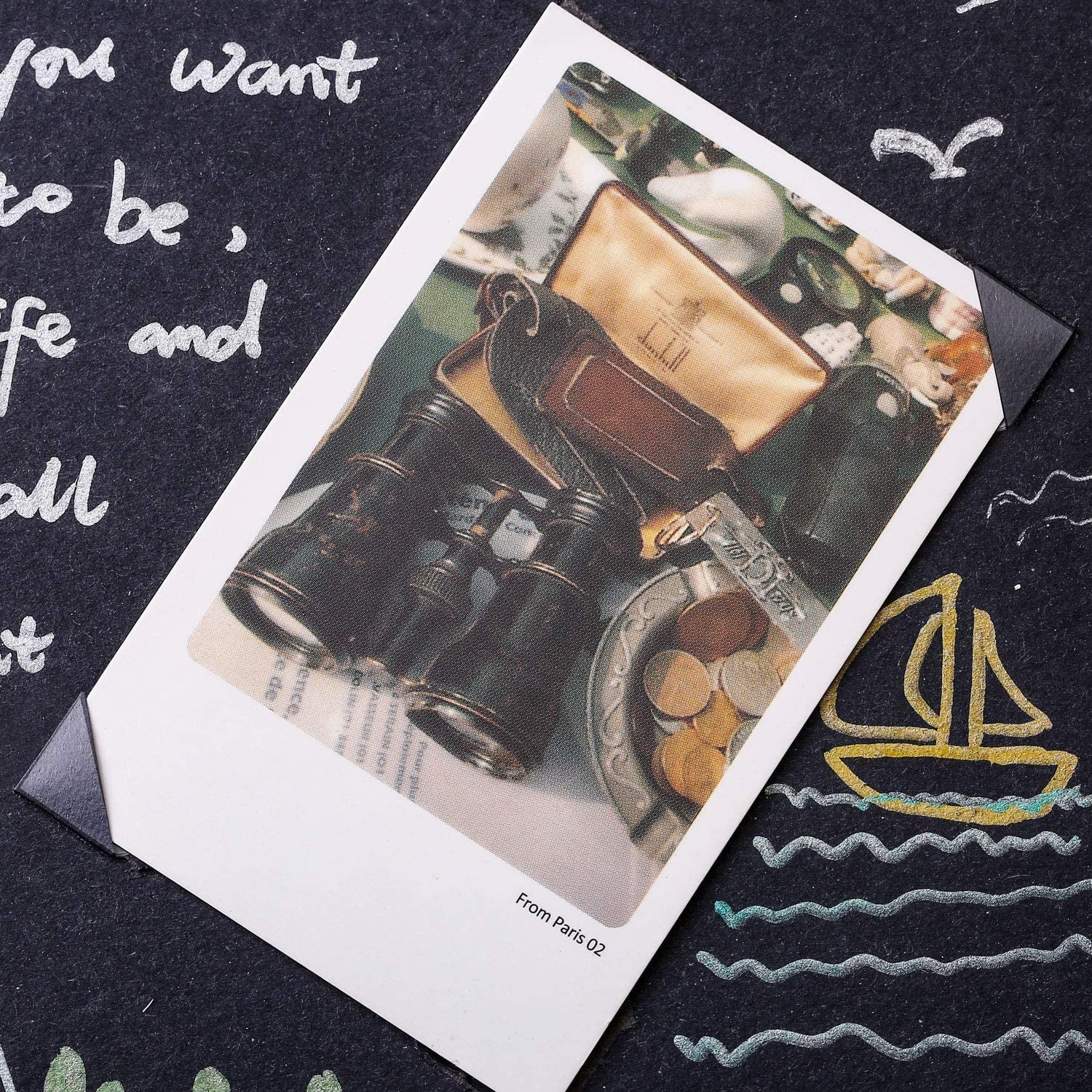 2040 Pieces Photo Corners Stickers for Photo Album Scrapbook (Black and Transparent)