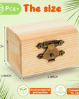 20 Pcs Unfinished Treasure Chest Box Small Wooden Box Mini Treasure Box with Locking Clasp Pirate Chest Party Favors for DIY Crafts Home Decor Props, 2.3 X 1.5 X 1.5 Inch