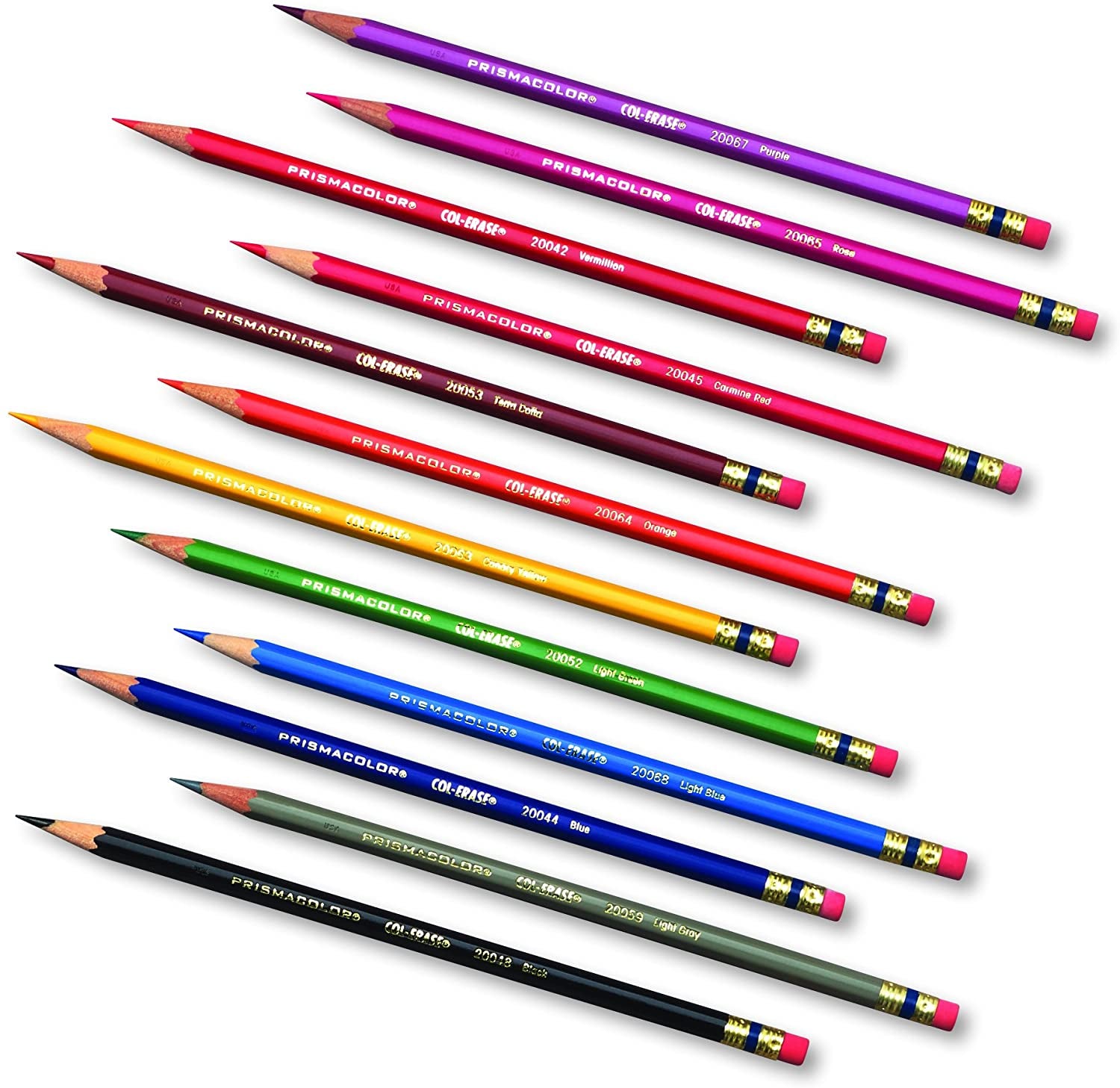 Col-Erase Erasable Colored Pencils, Adult Coloring, 12 Pack