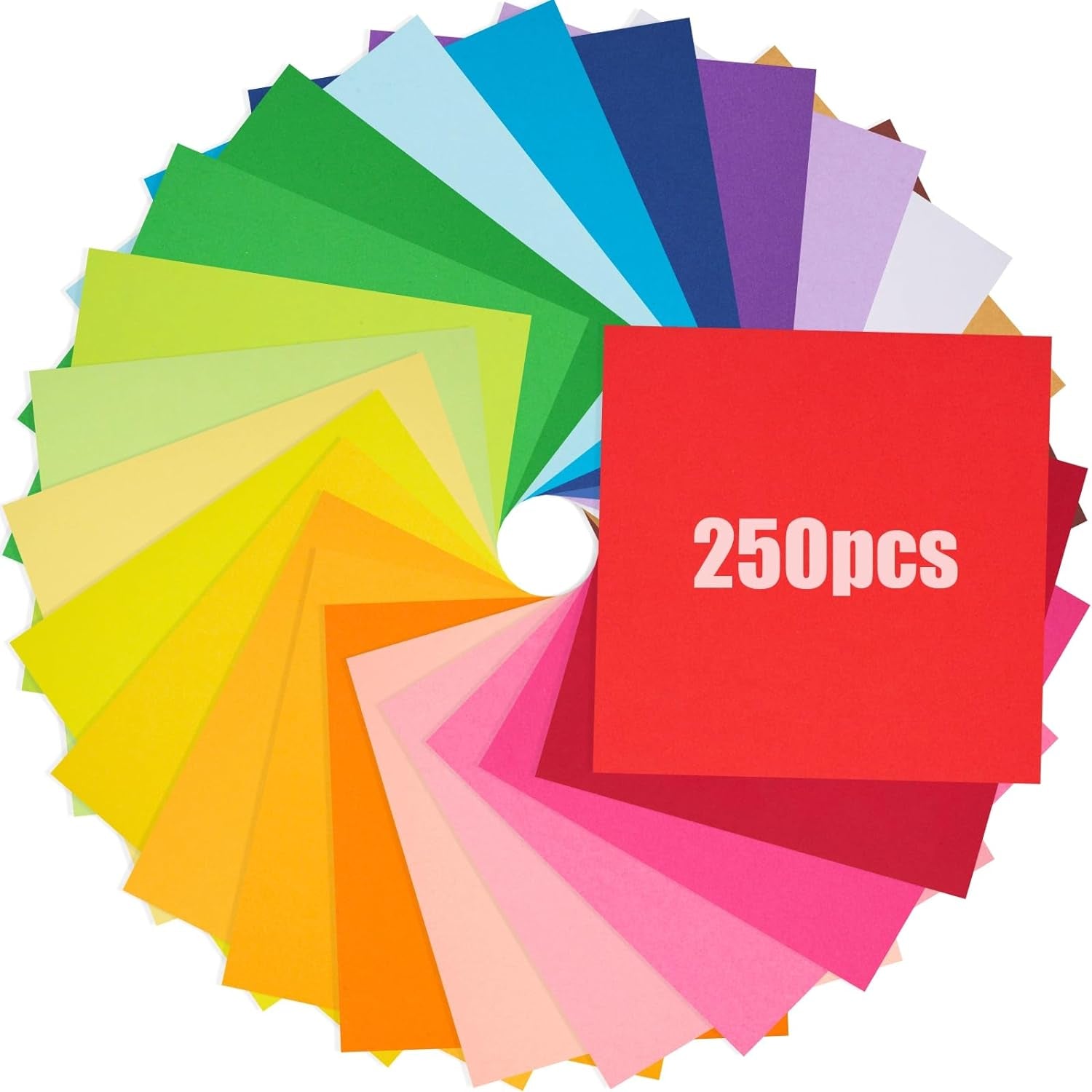 250 Sheets Colored Origami Paper, 6 X 6 Inch/ 80Gsm Colored Craft Paper Double Sided Square Paper for Beginners Arts and Crafts Scrapbook Making