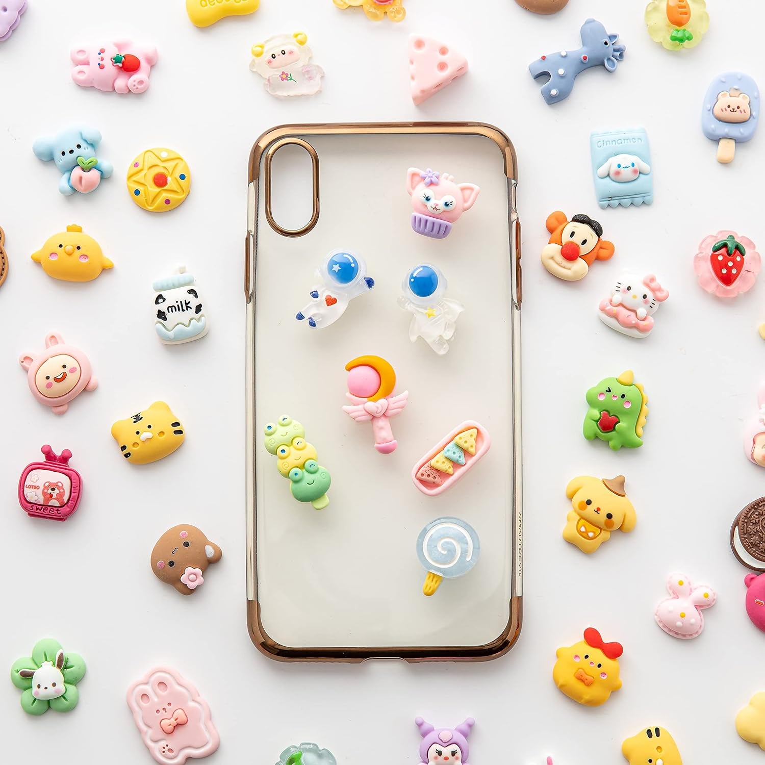 Slime Charms Cartoons Charms Cute Set - Mixed Lot Assorted Cartoons Kawaii Charms Resin Flatback Cute Sets for DIY Crafts Making,Decorations,Scrapbooking,Embellishments,Hair Clip 80Pcs