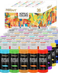 Bulk Acrylic Paint 24 Colors (2Oz/Bottle) with 10 Brushes Gloss Acrylic Paint Set Acrylic Paints for Canvas Painting Craft Paint Set for Kids Art Paint Christmas Gifts for Kids