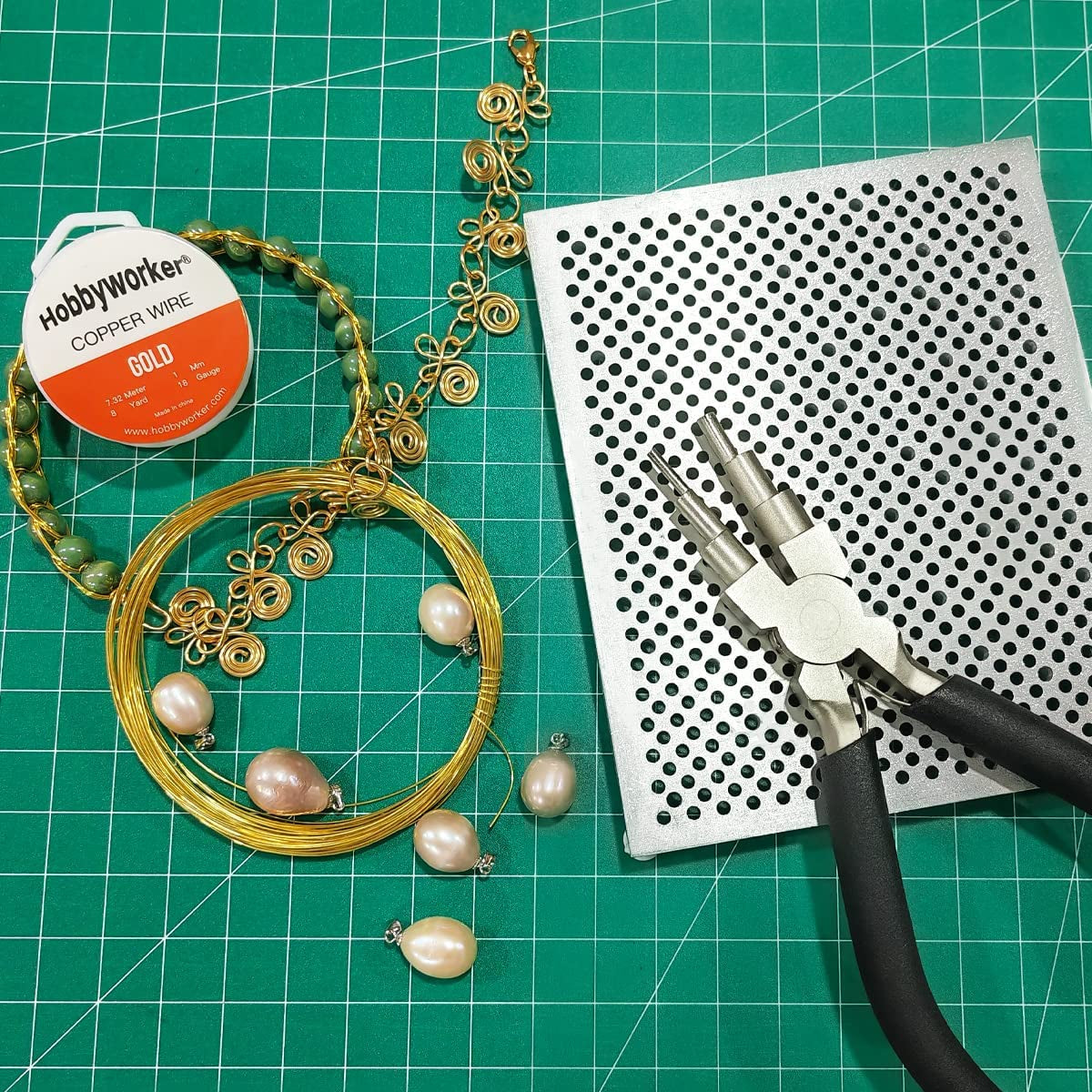 The  Wire Bending Jig Tool with 6 in 1 Wire Bending Plier Bail Making Pliers Wire Looping Pliers for Wire Jewelry Making and Wrapping