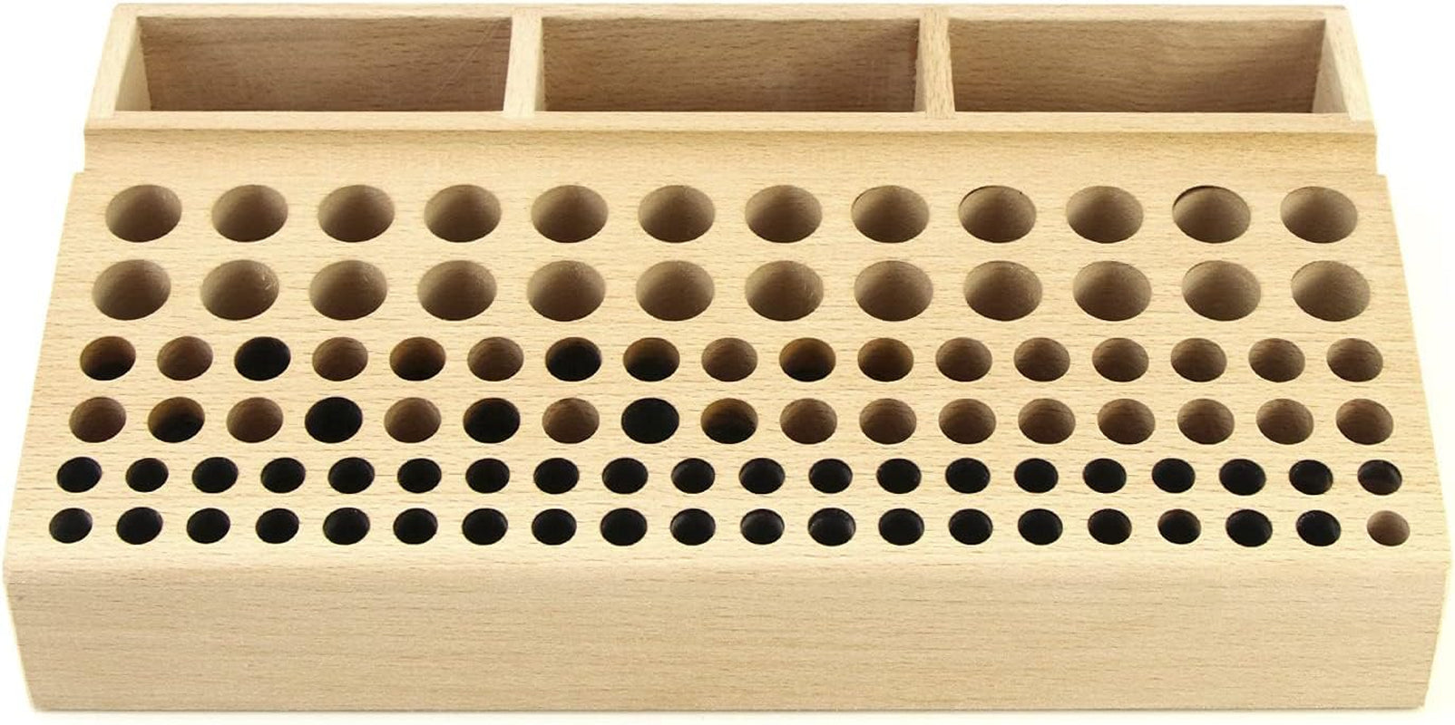 Leather Working Tool Holder, 98 Holes Wooden Leathercraft Tool Rack Stand Organizer with 3 Slots, Making Punch Tools Storage