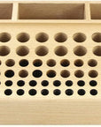 Leather Working Tool Holder, 98 Holes Wooden Leathercraft Tool Rack Stand Organizer with 3 Slots, Making Punch Tools Storage