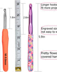 31Pcs Crochet Hooks Set,14 Sizes Crochet Hooks for Crocheting,Extra Long Crochet Needles 2Mm(B)-10Mm(N)