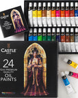 24 X 12Ml Oil Paint Set | Great Value Set for Adult Artists, Beginners and Advanced | Vibrant Variety of Smooth-To-Use Colors | in Impressive Presentation Box with Tutorial