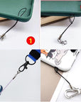 30X Black Finger Strap Lanyards for Cellphone Cases Keys Keychain USB Flash Drive Ipod ID Card Cameras Badge Ring Short Rope Small Lanyard Cell Phone String Charm Hook