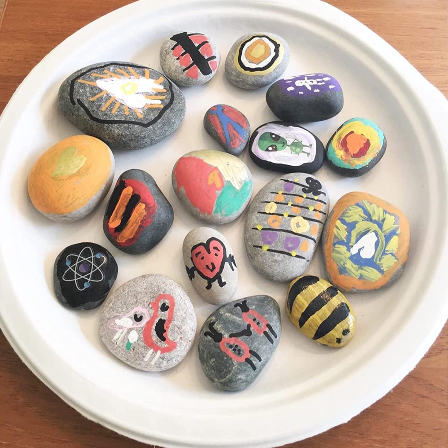30 Rocks for Painting, 1.2-3.5 Inches Painting Rocks Bulk, Smooth River Rocks for Painting, Craft Rocks for Painting, Kindness Rocks, Outdoor Garden Rock Art, Kids Crafts Painting Rock