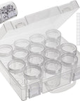 Bead Organizer Box, Diamond Painting Art Storage Box, Diamond Painting Art Accessories Bead Storage Containers 14 Slots Clear Embroidery Bead Storage Organizer Container with Lids for Beads (2 Pack)